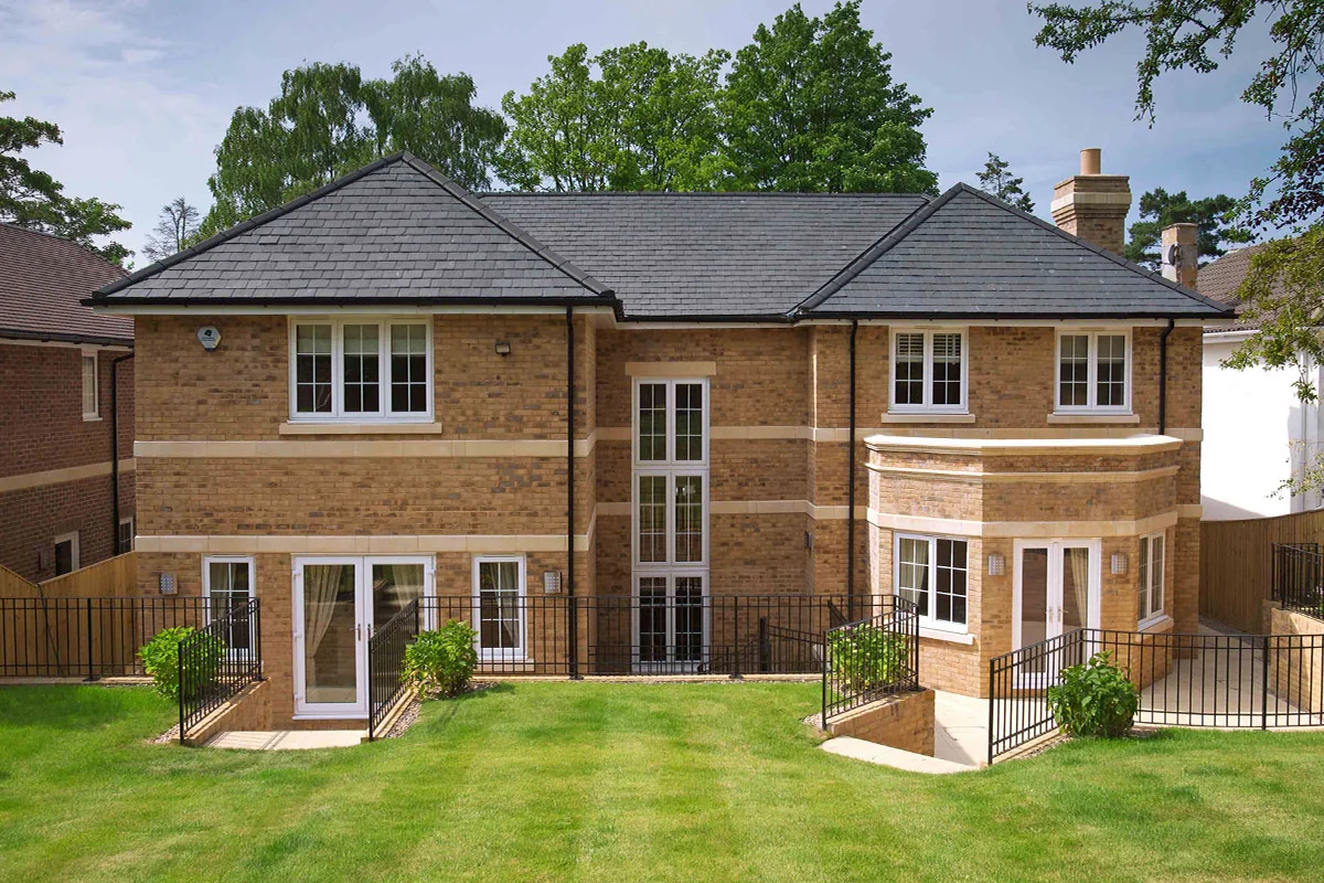 New natural slate pitched roof completed on detached London residence